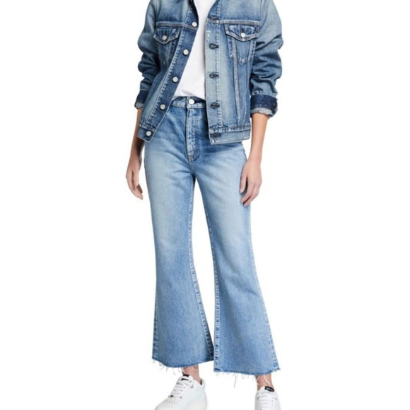 Moussy Vintage sonora high waist cropped flare kick raw hem women's size 30